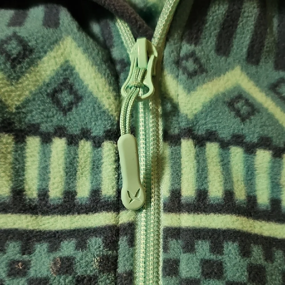 Kari Traa Nordic Print Full Zip Jacket Women’s Large Blue Teal Athletic Fleece - Picture 5 of 13